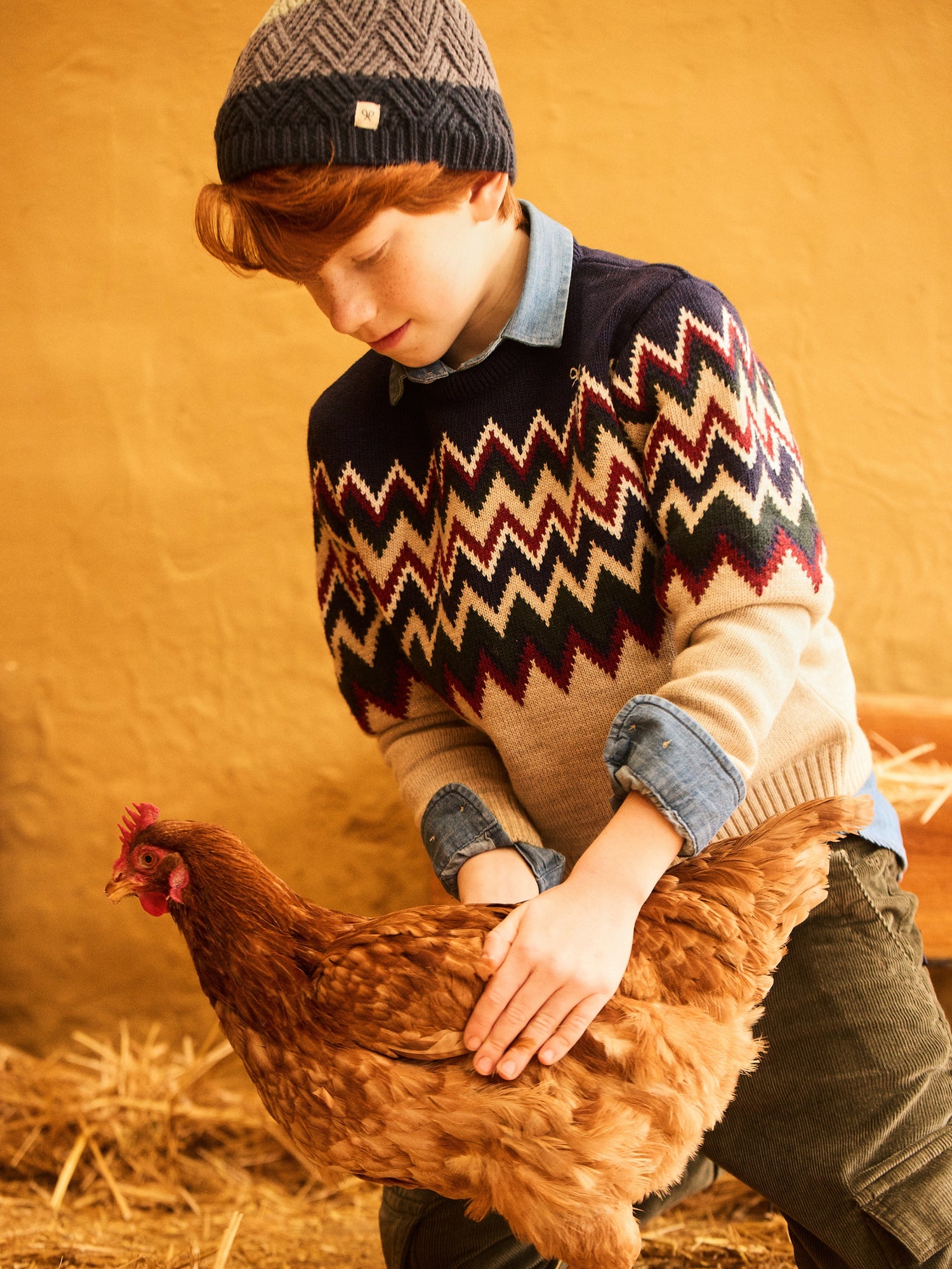 Jersey kids jacquard beige