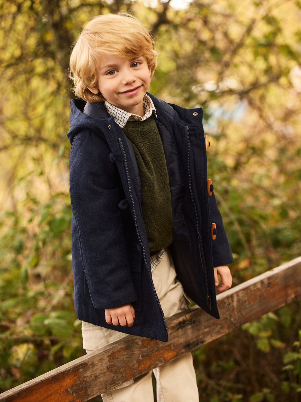 Manteau classique bleu marine pour enfant