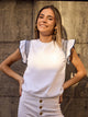 Camiseta woman volantes hombreras blanca