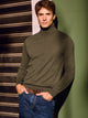 Classic green turtleneck sweater