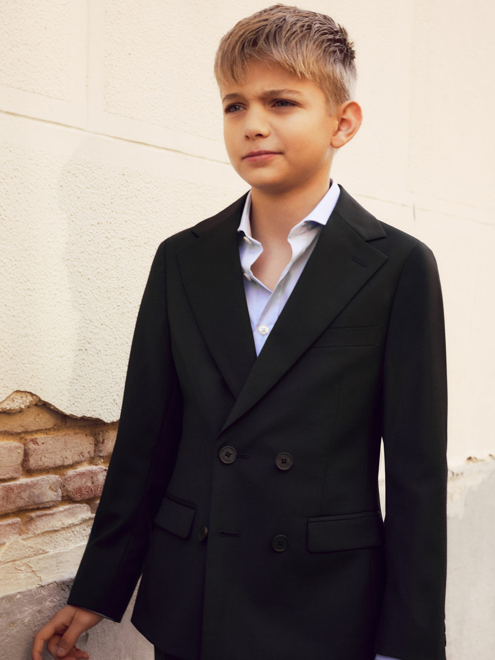 Blazer clássico cruzado azul-marinho para crianças