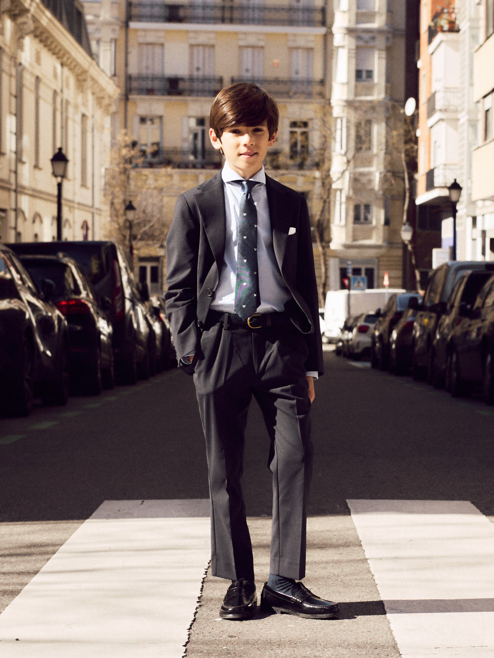 Calças de fato para crianças azul-marinho