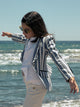 Navy blue striped sailor girl blazer