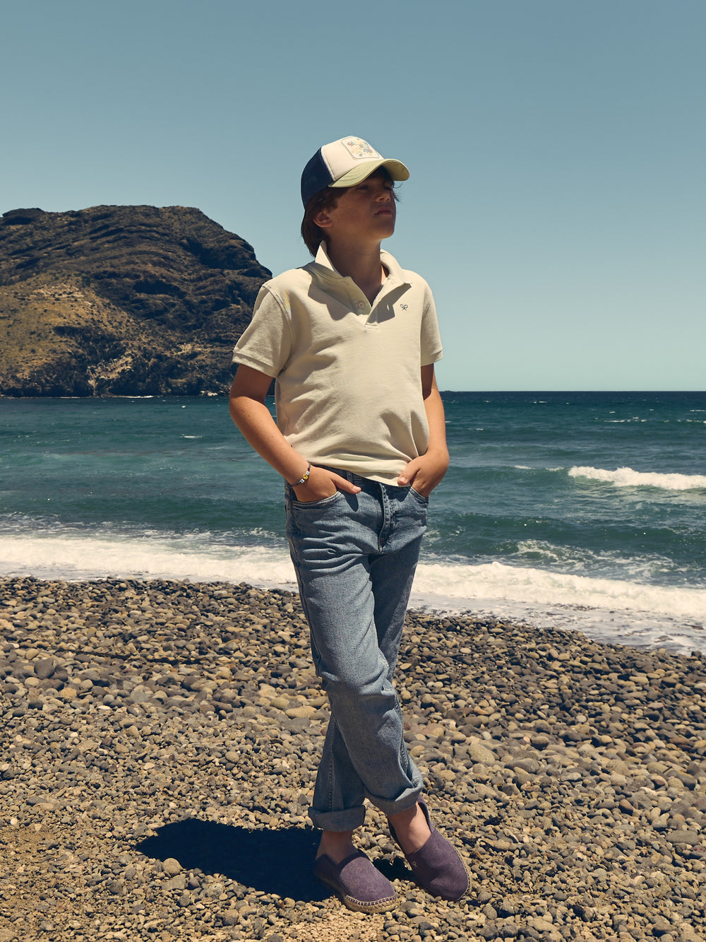 Kids' blue denim sport trousers