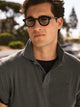 Green linen polo