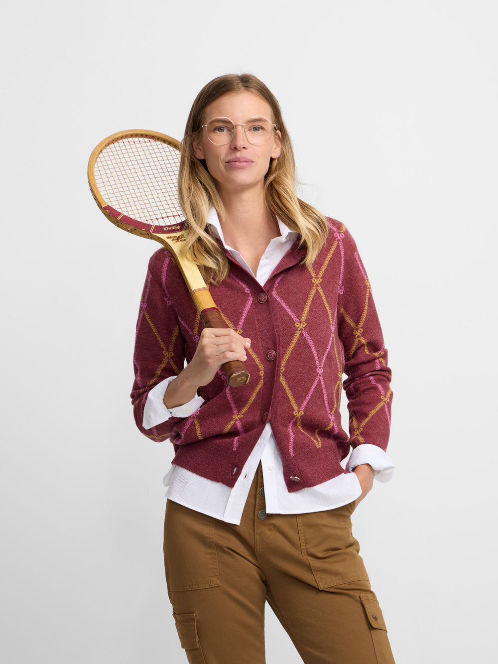 Raquettes Rebecca en losange marron