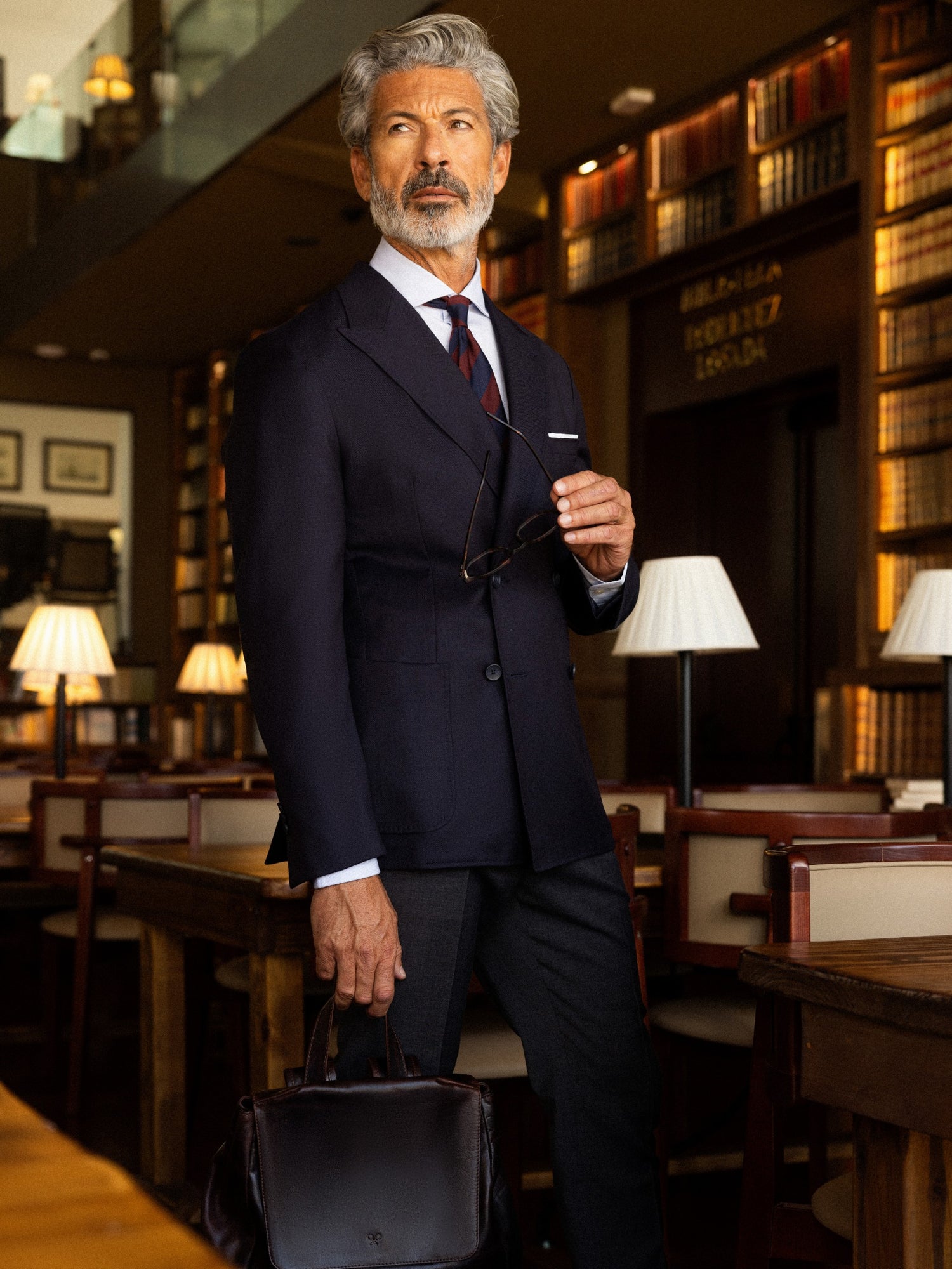 Americana strech cruzada azul marino