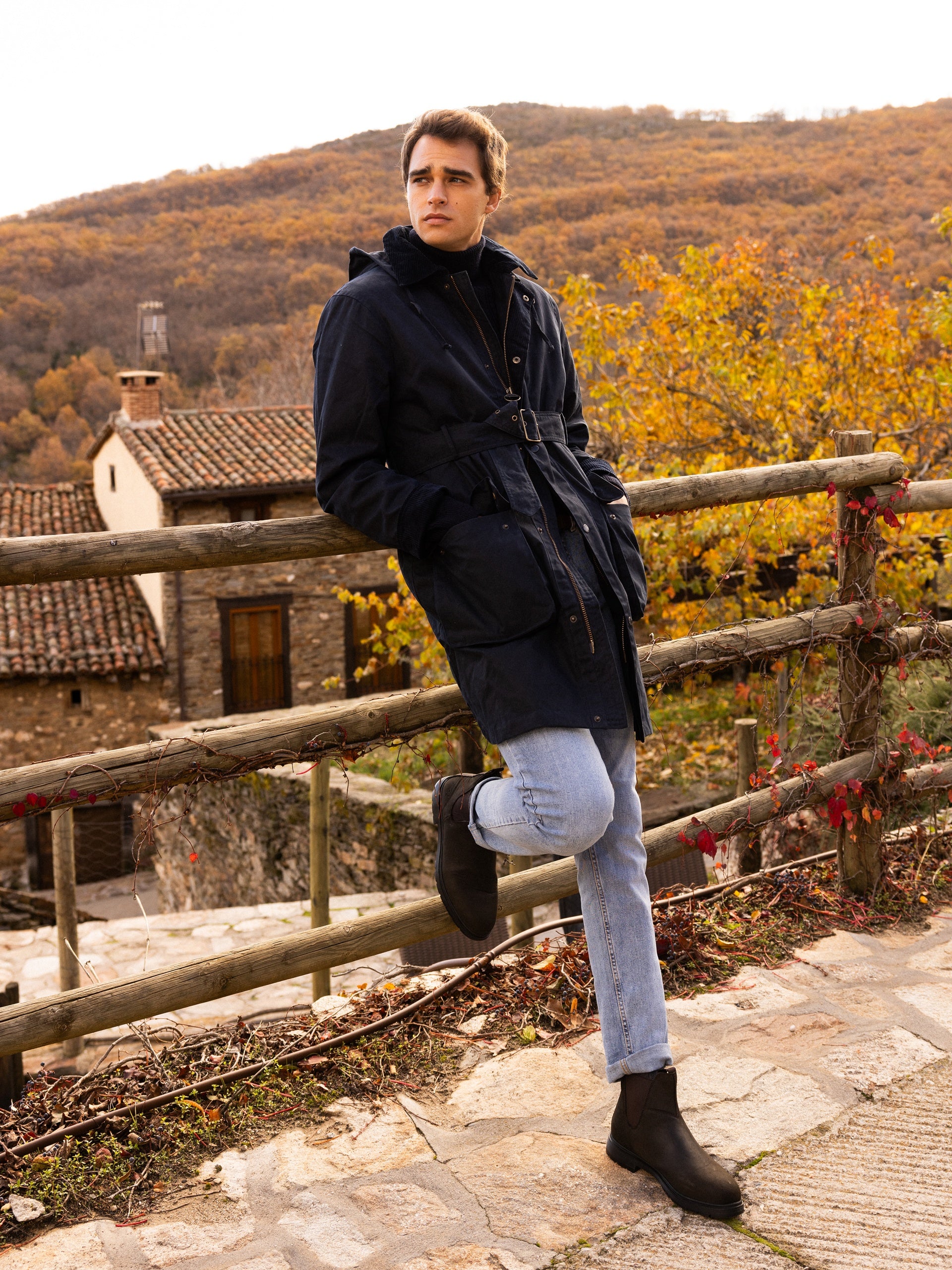 Calças desportivas de ganga azul