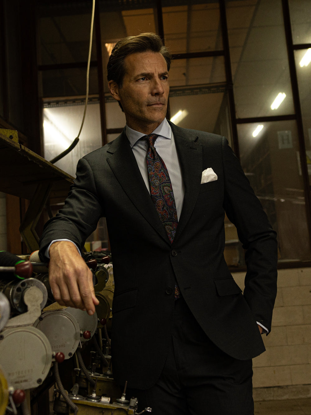 Gray natural stretch suit jacket