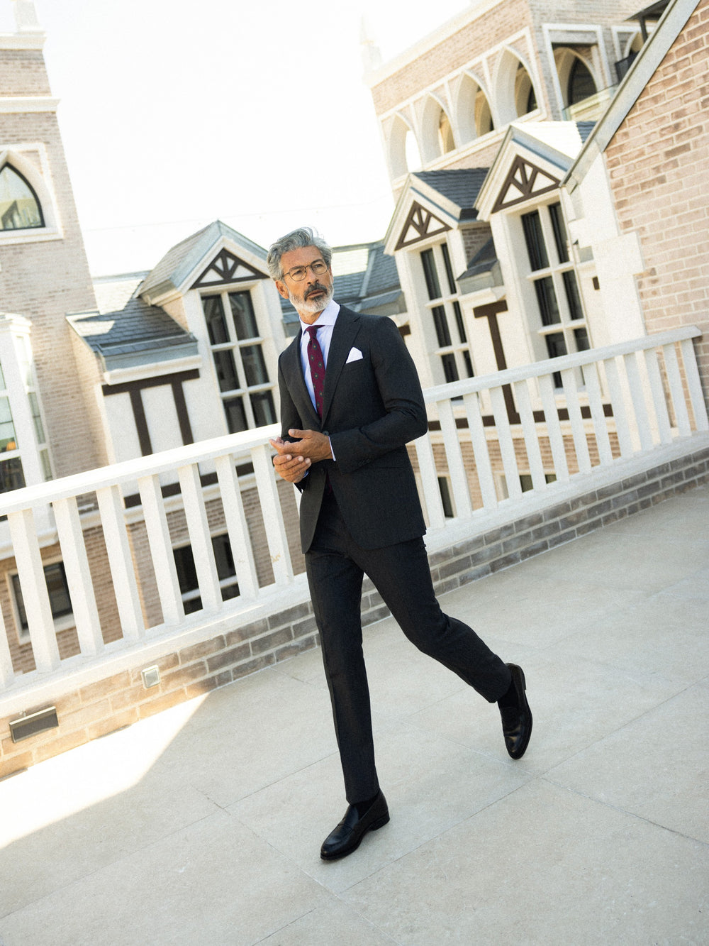 Pantalon traje clasico espiga gris