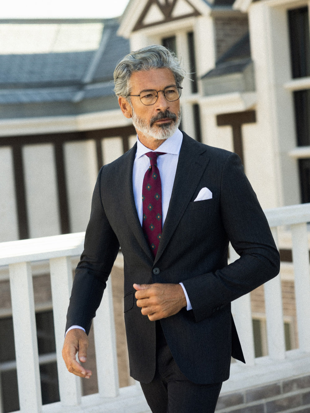 Americana traje clasico espiga gris