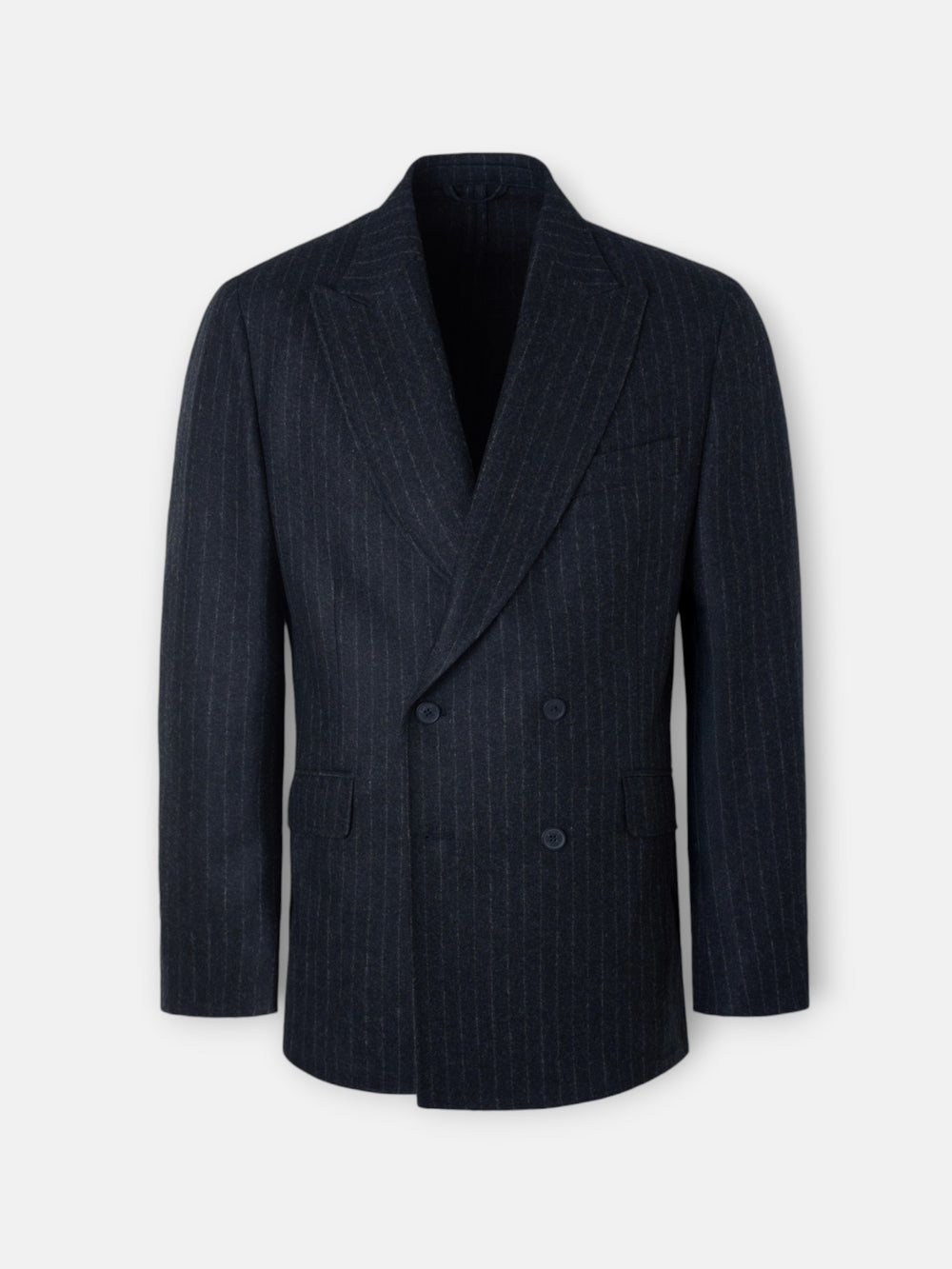 Veste croisée à rayures diplomatiques bleu marine