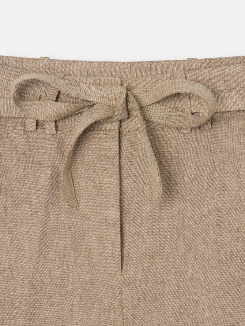 Pantalon recto aberturas beige
