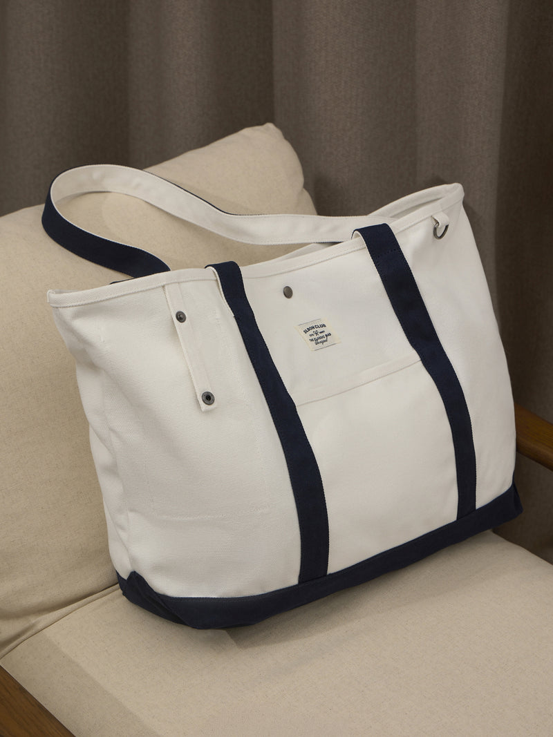 Tote bag clássica bicolor creme