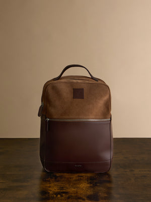 Mochila de pele business castanho escuro