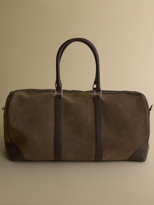 Dark brown leather business travel bag