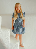 Saia menina estampado azul
