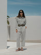 Mono lino estampado blanco