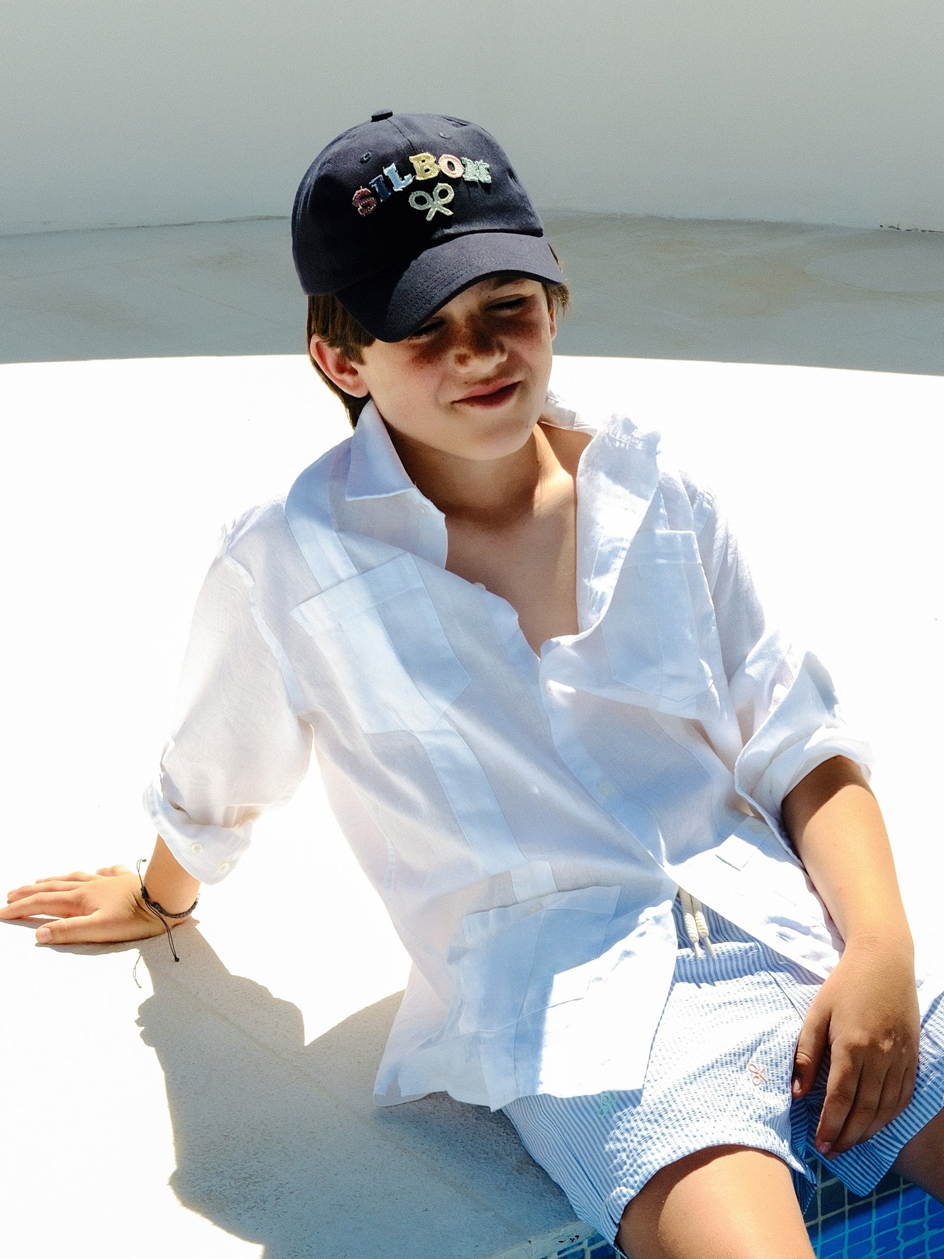 Guayabera sport criança linho branco