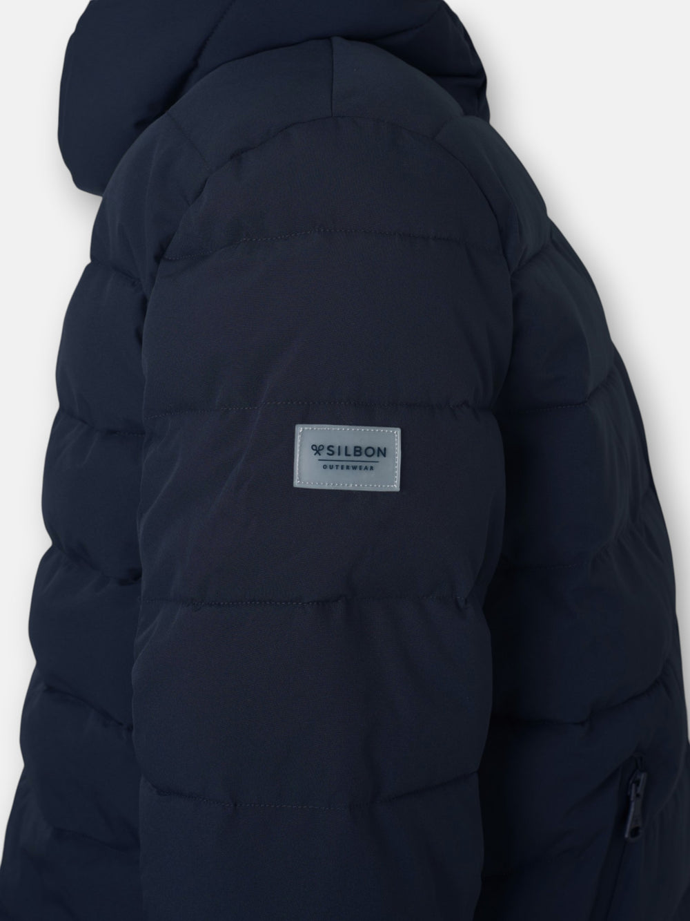 Navy blue technical hooded coat