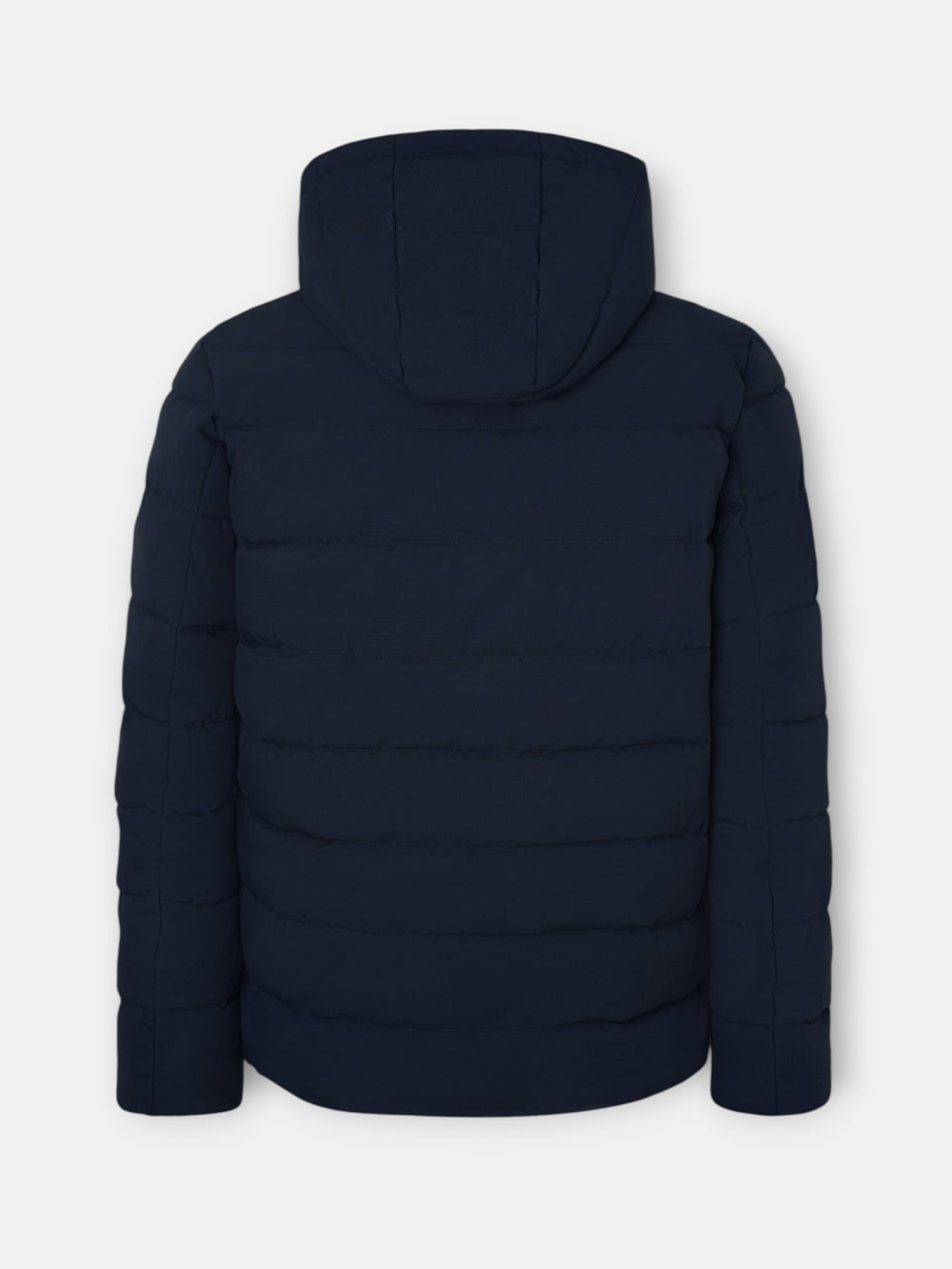 Navy blue technical hooded coat