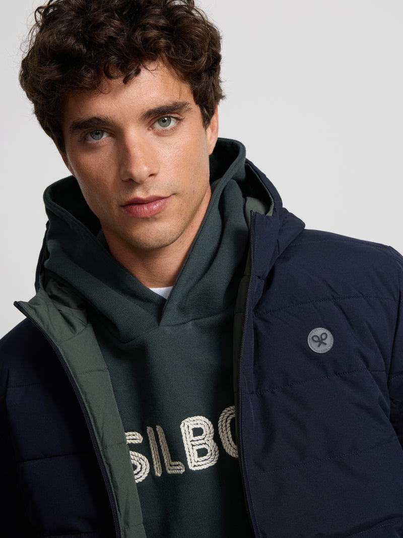 Abrigo tecnico reversible azul marino verde