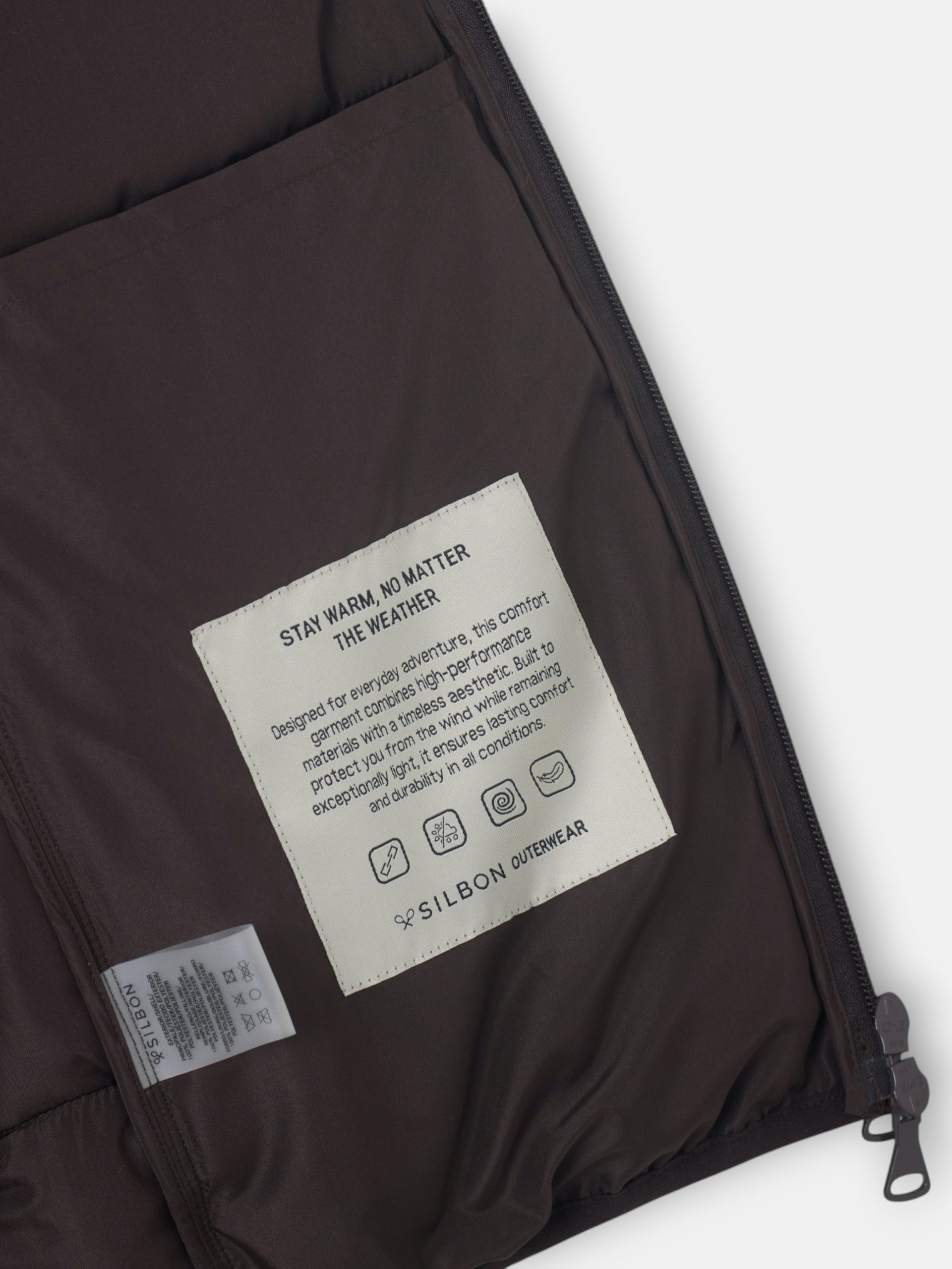 Brown padded technical vest