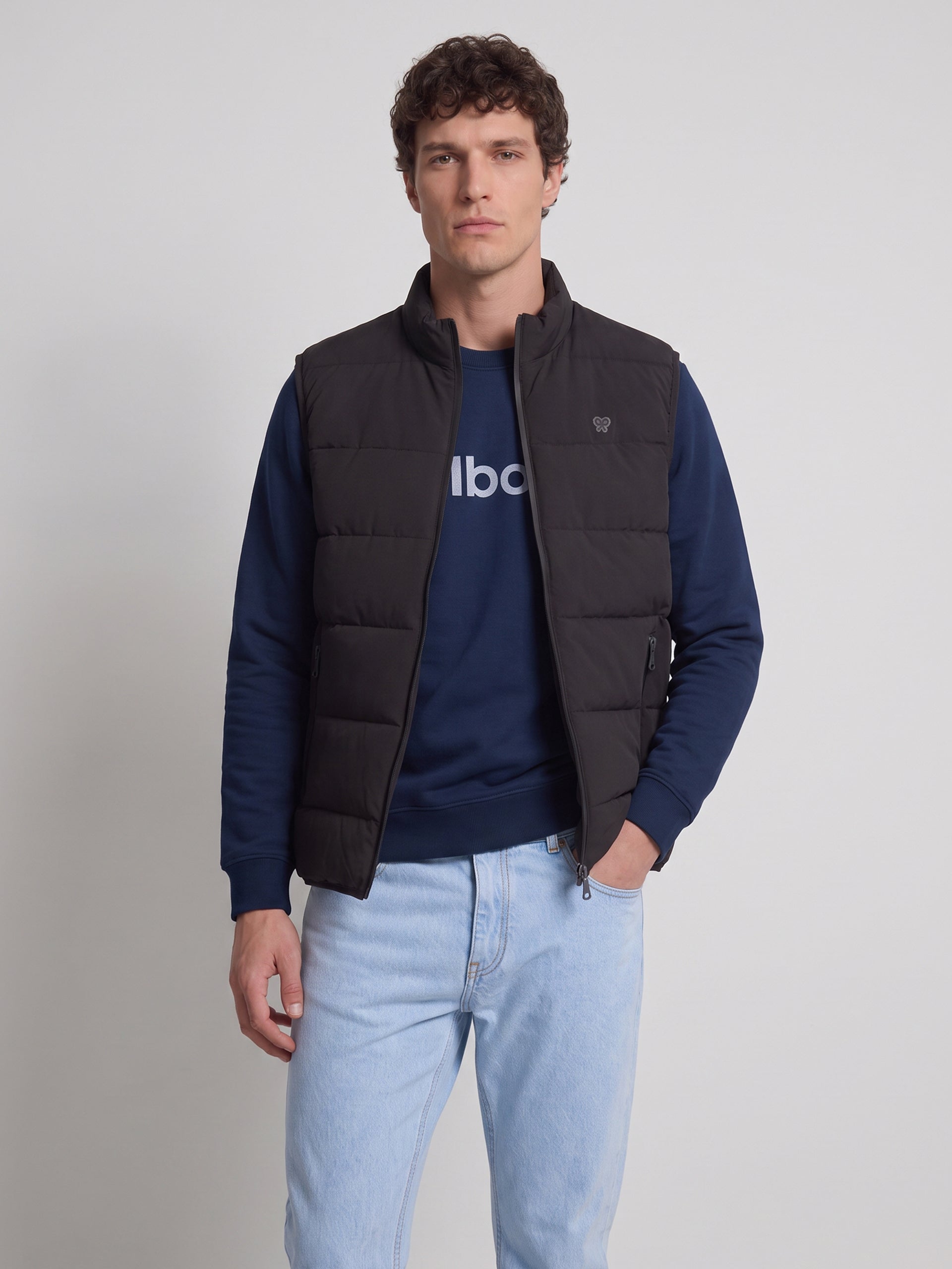 Brown padded technical vest