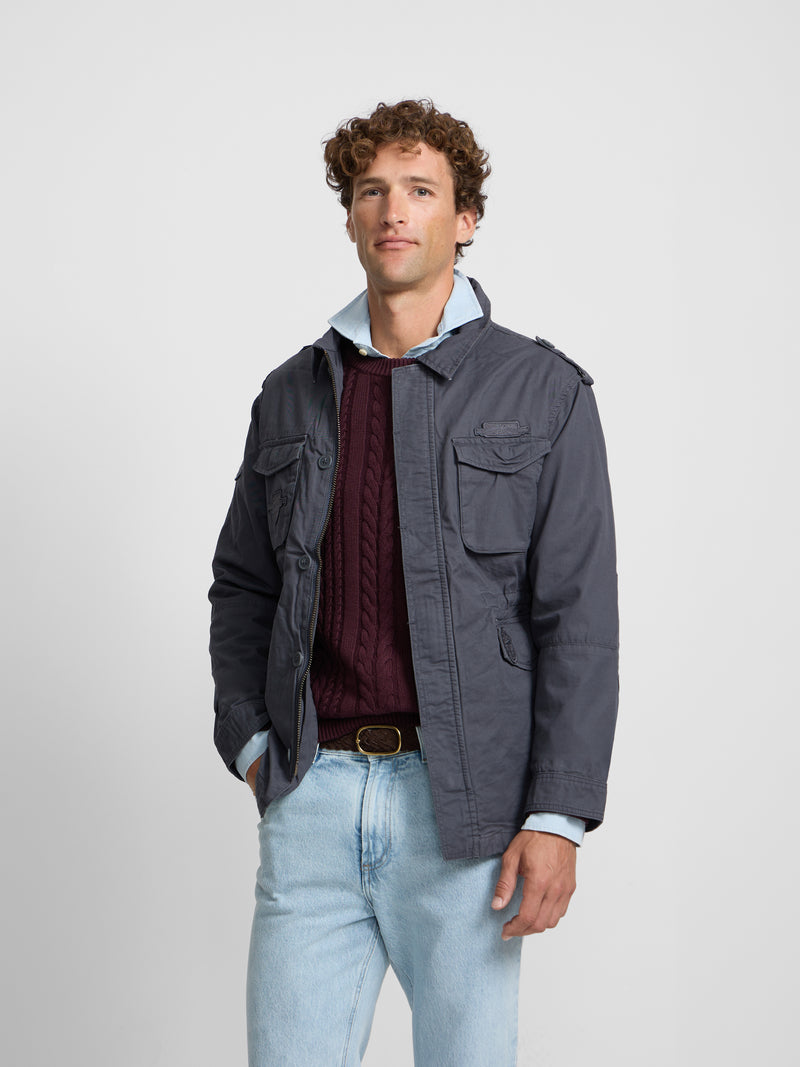 Chaqueta militar azul marino