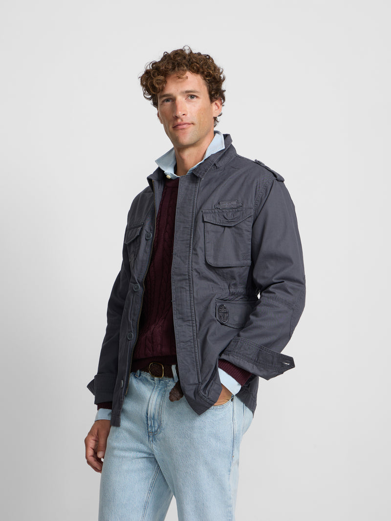Chaqueta militar azul marino