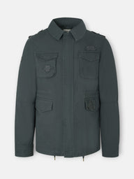 Chaqueta militar verde oscuro