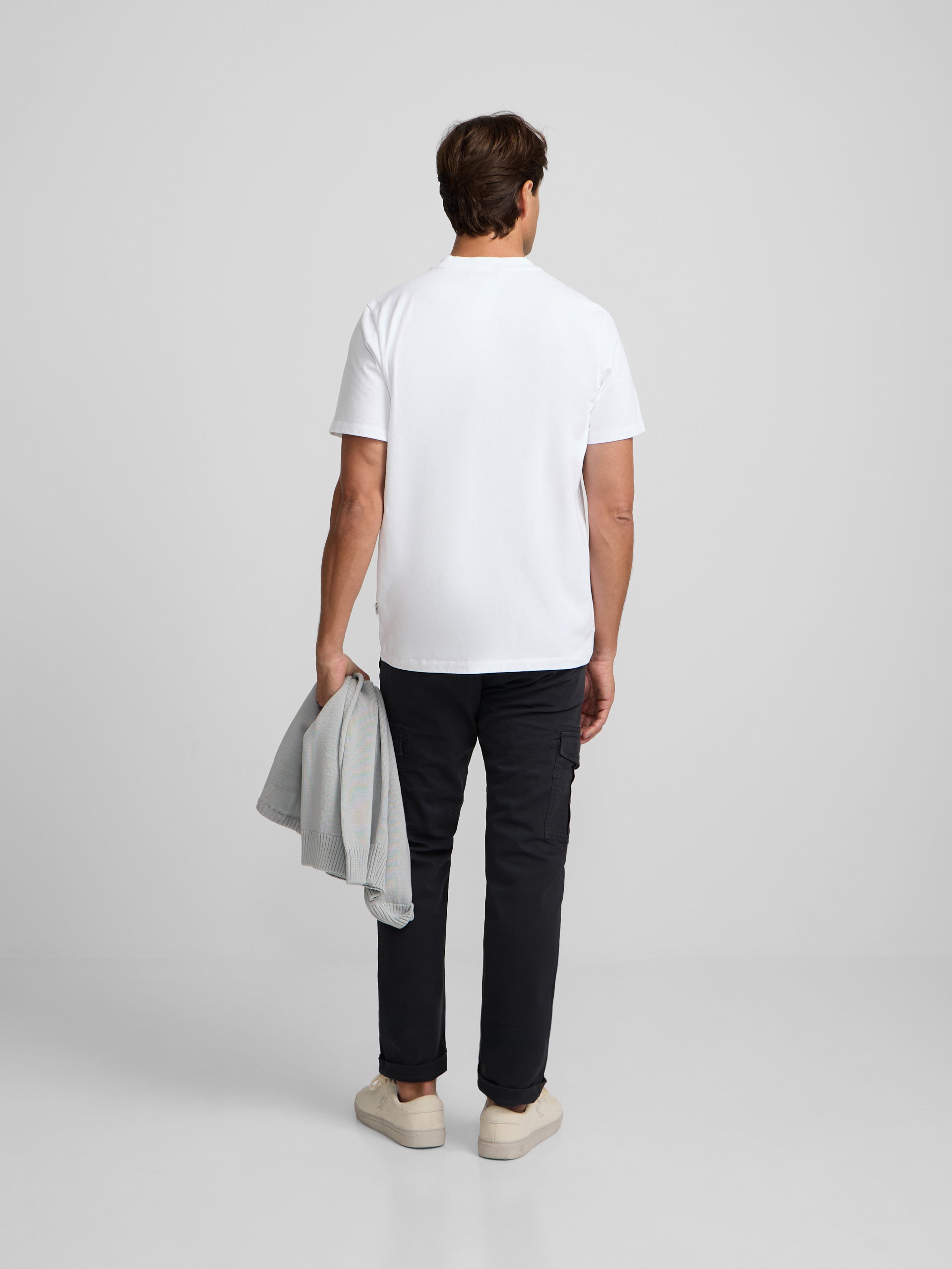T-shirt lisa minilogo emblema branco