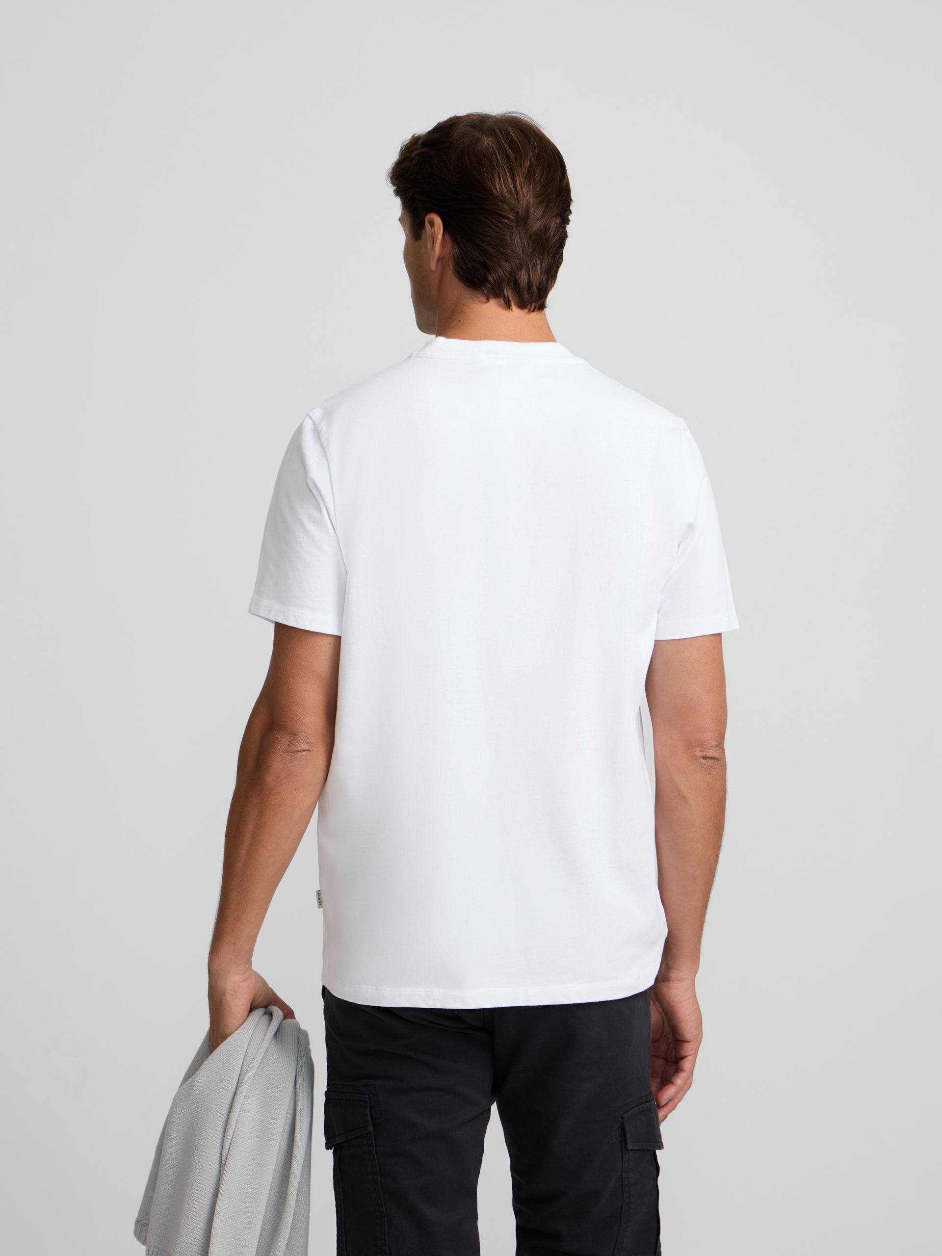 T-shirt lisa minilogo emblema branco