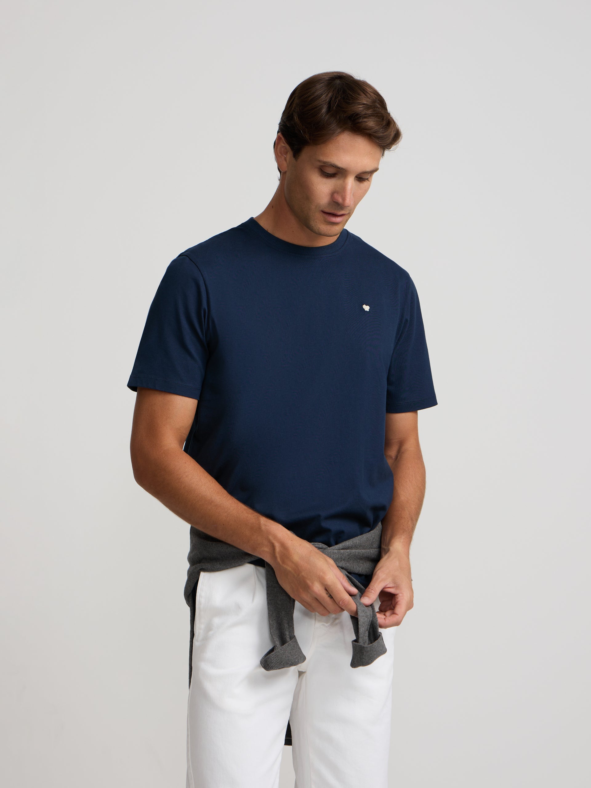 Classic navy blue mini-logo terry t-shirt