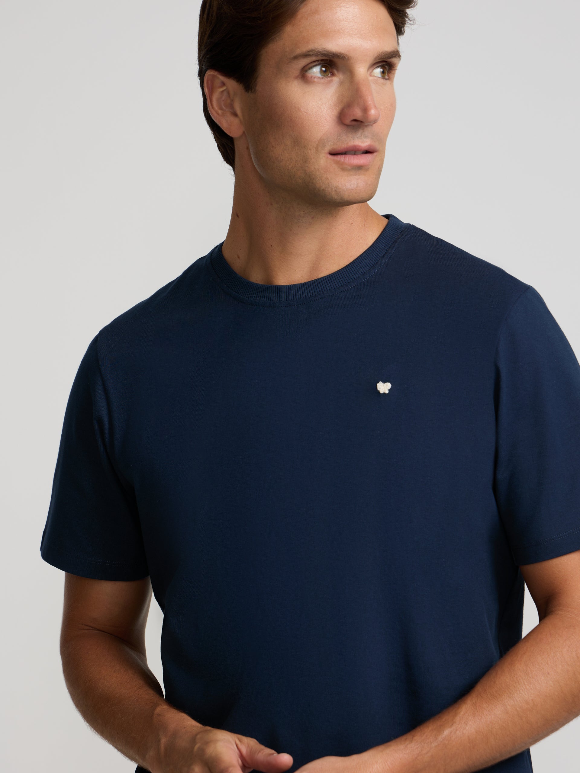 Classic navy blue mini-logo terry t-shirt