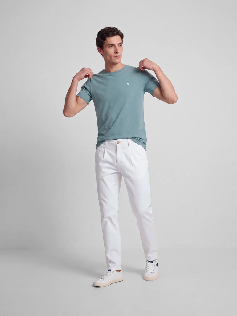 Classic T-shirt with mini terry logo in petroleum