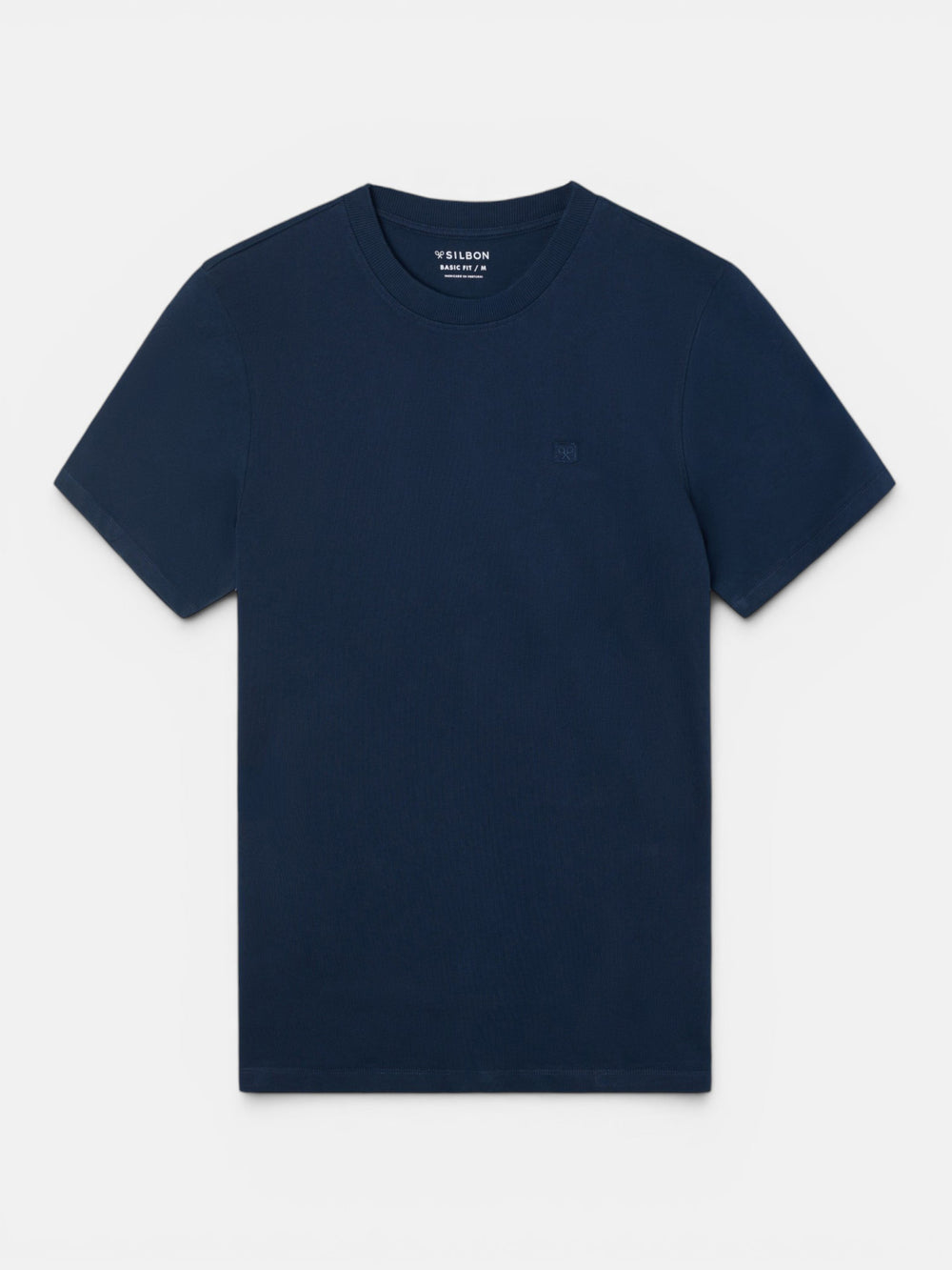 Camiseta lisa minilogo parche azul marino