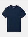 Plain t-shirt with navy blue mini logo patch