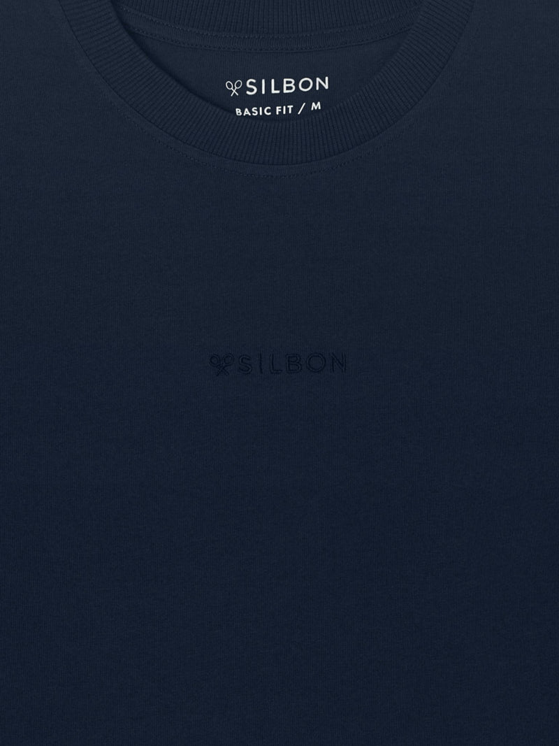Camiseta silbon tono azul marino