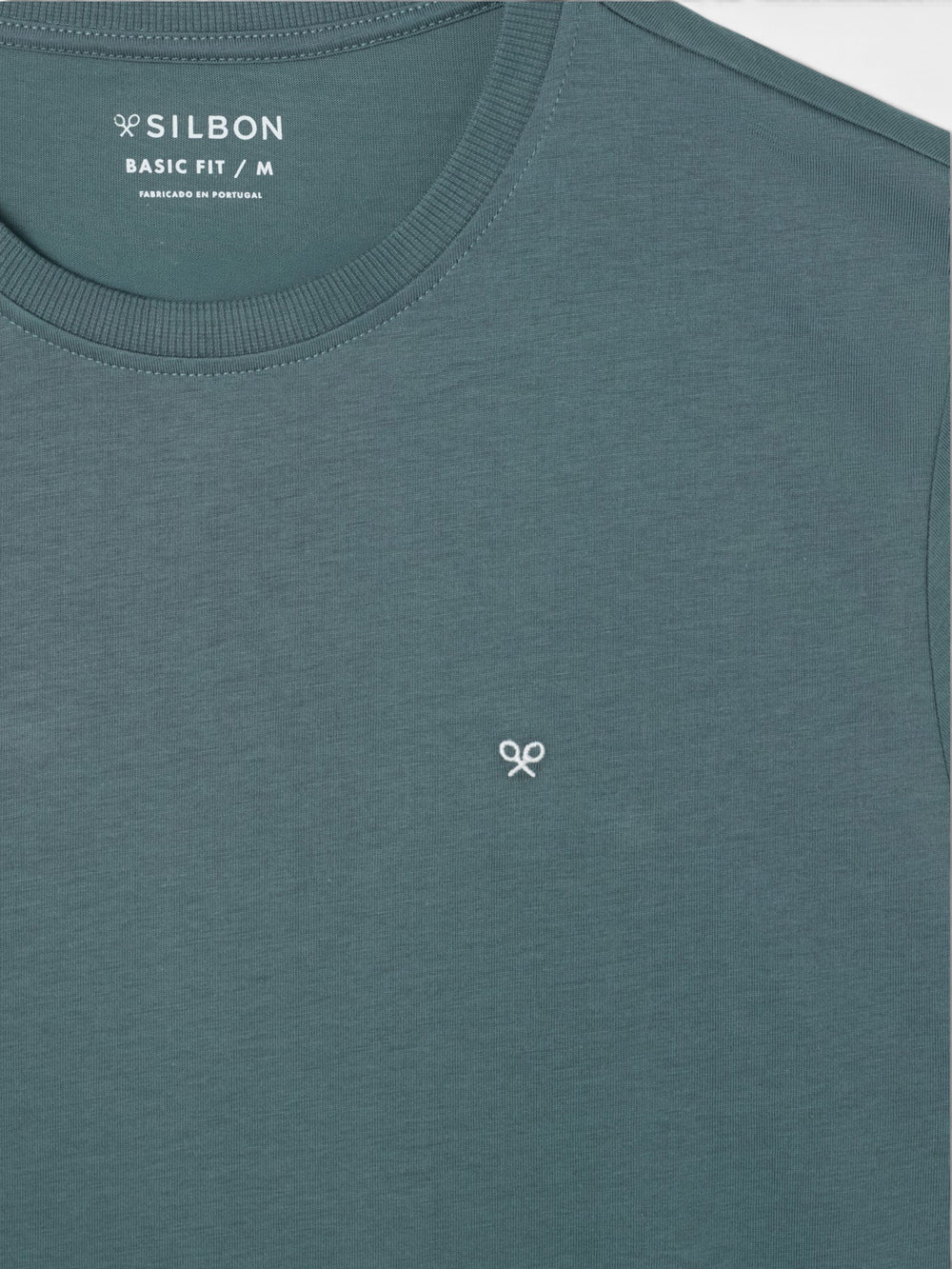 Camiseta clasica minilogo verde oscuro