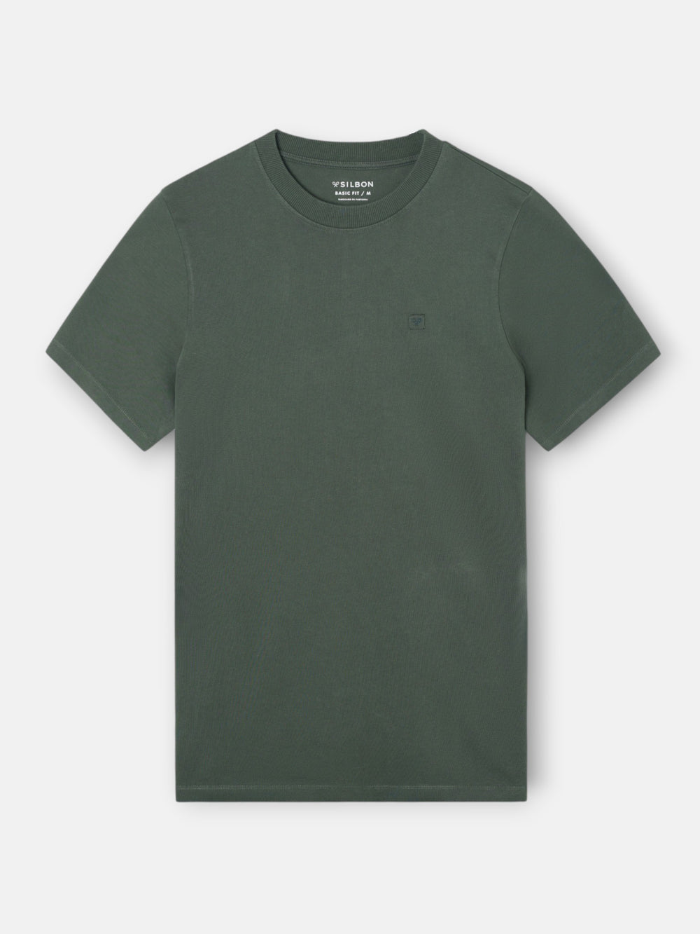 Camiseta lisa minilogo parche khaki