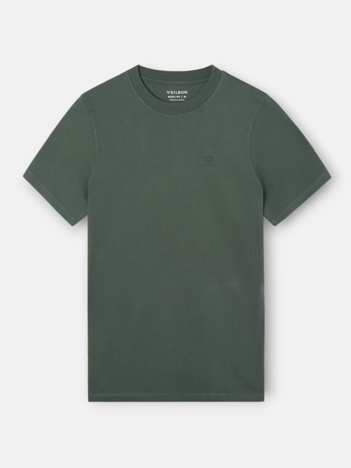 Camiseta lisa minilogo parche khaki