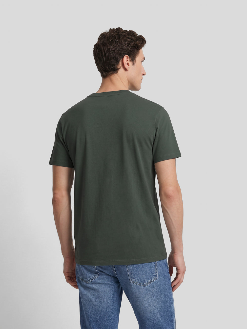 Camiseta lisa minilogo parche khaki