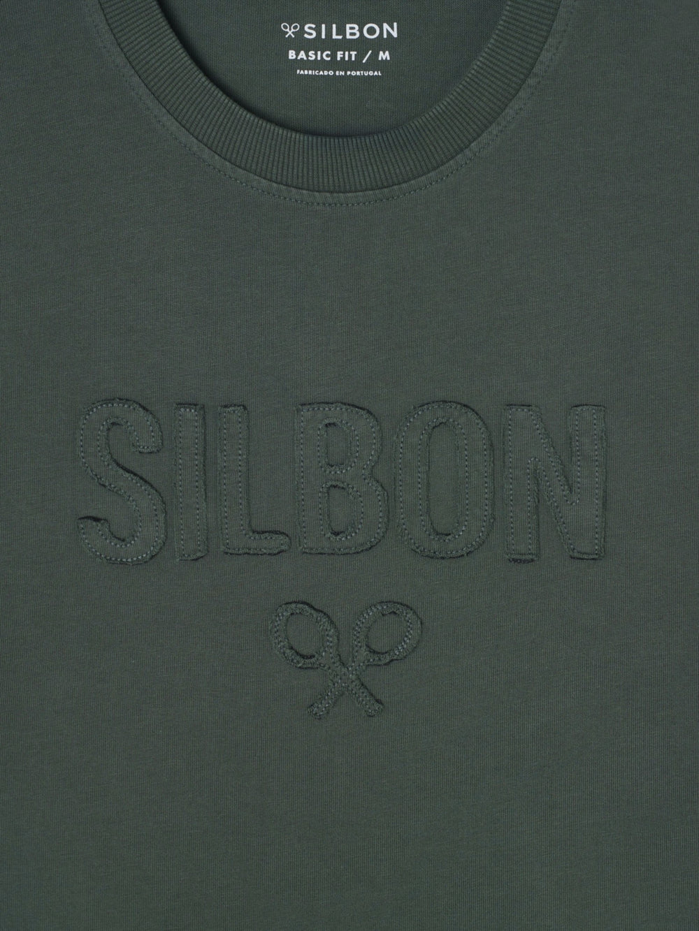 Camiseta silbon patch tono khaki