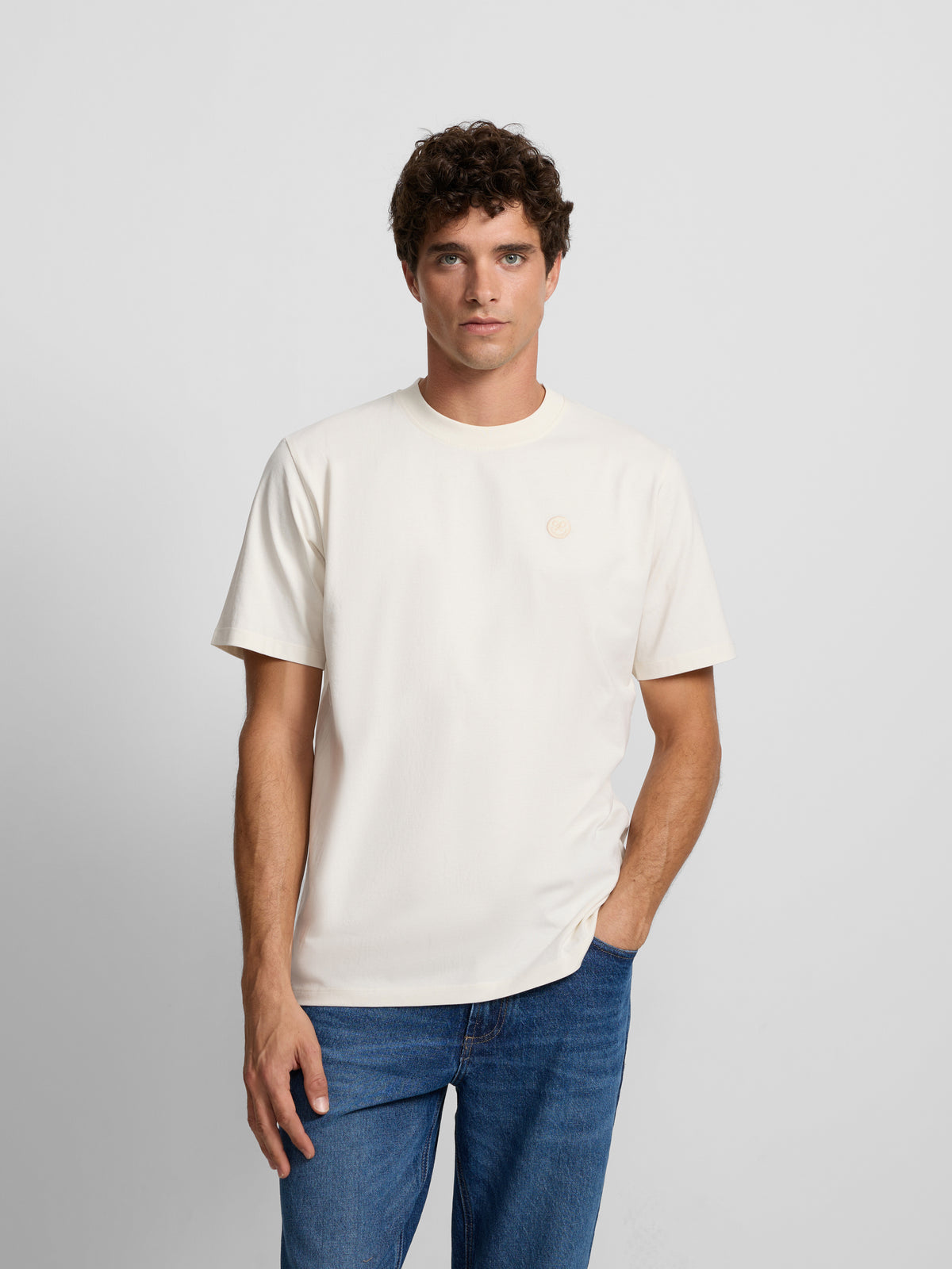 Cream smile logo t-shirt