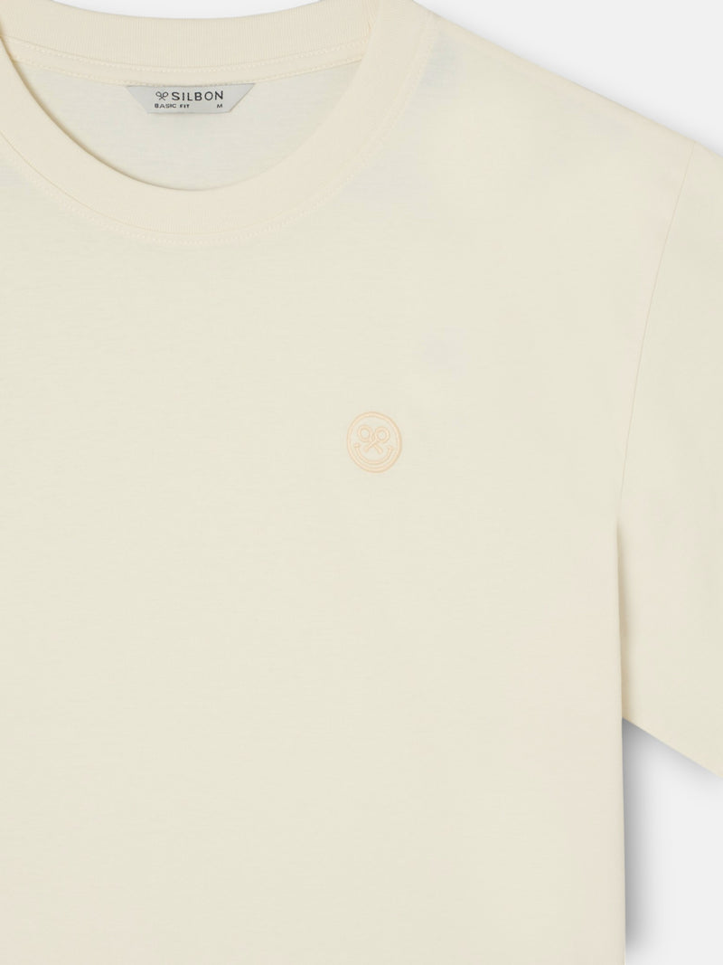 Camiseta logo smile crema