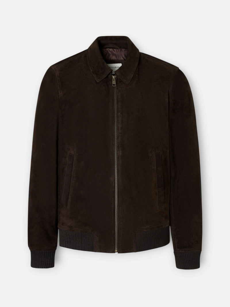 Chaqueta de piel marron