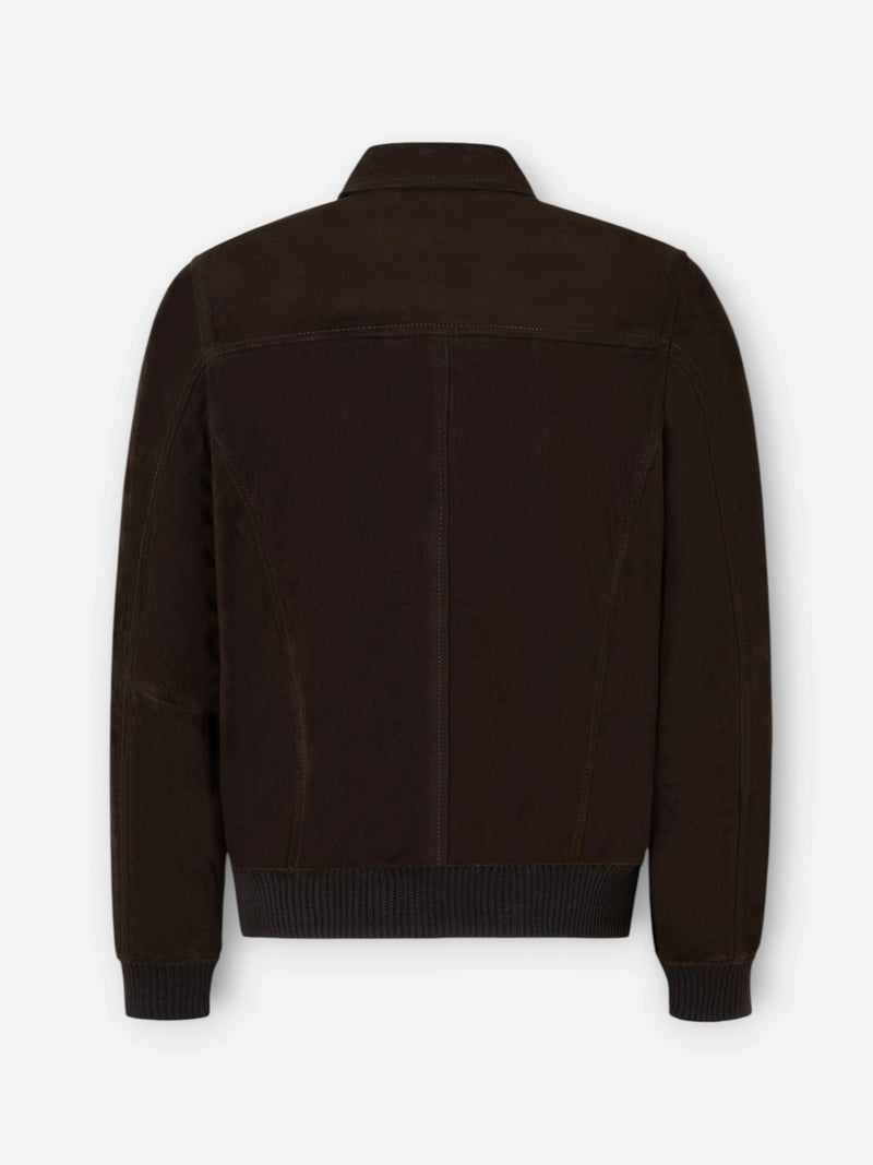 Chaqueta de piel marron