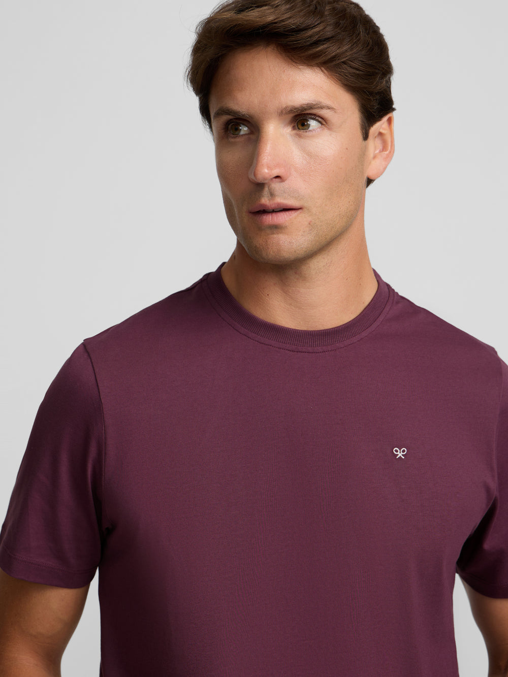 Camiseta clasica minilogo burdeos