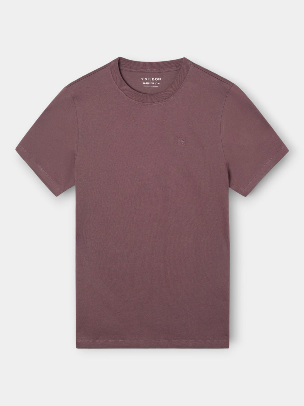 Camiseta lisa minilogo parche burdeos